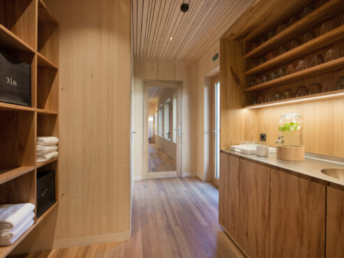 Detailbild, Eingangsbereich Sauna